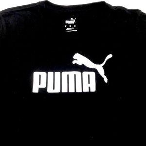 PUMA BOYS XL JET BLACK SHORT SLEEVE SHIRT. Not faded.